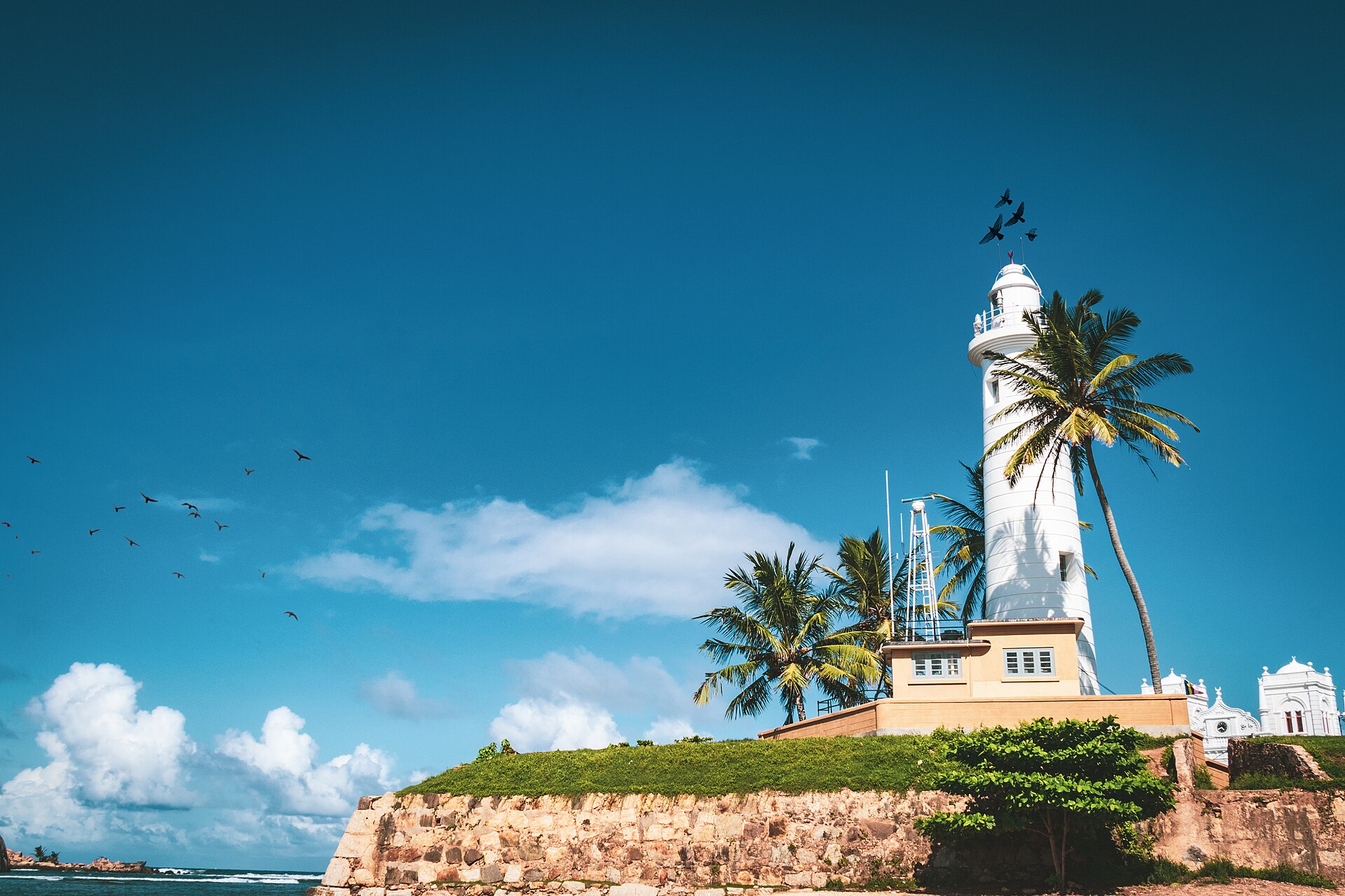The lighthouse inside the Dutch colonial ramparts of Galle Fort