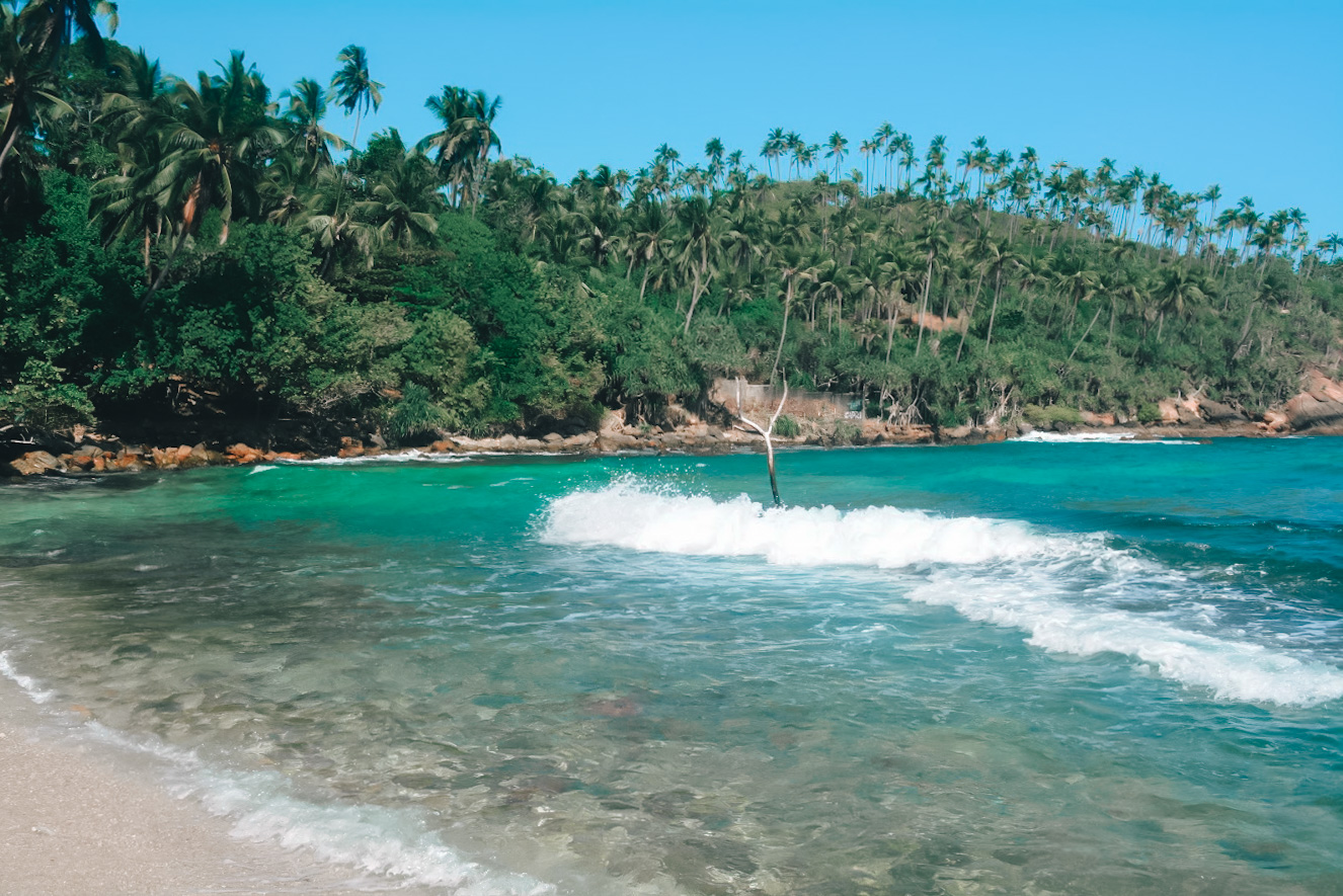 A quiet cove known as Secret Beach near Mirissa